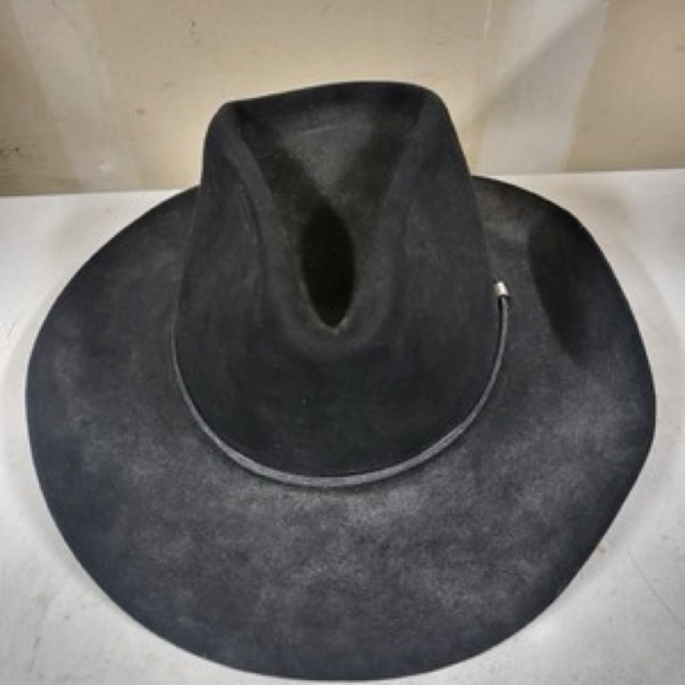 Resistol Black Silver Trim Cowboy Hat Size 7 3/4 4X Beaver XXXX Long Oval